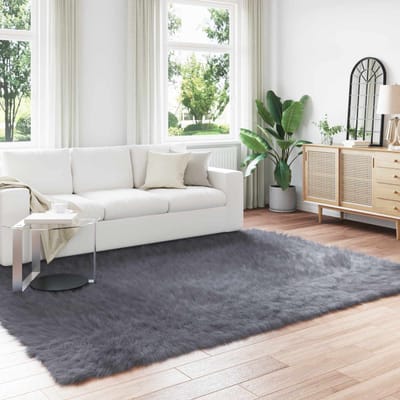 vidaXL - Tapijt - van - imitatie - schapenvacht - TAFALLA - Antracietkleurig