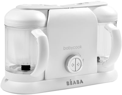 Béaba Babycook® Duo - 4-in-1 Stoomkoker en Babyvoeding Bereider - Twee Grote Kommen - Wit - Foodprocessor