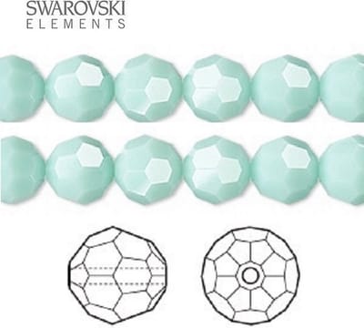 Swarovski Elements, 24 stuks Swarovski ronde kralen, 6mm, mint alabaster (5000)