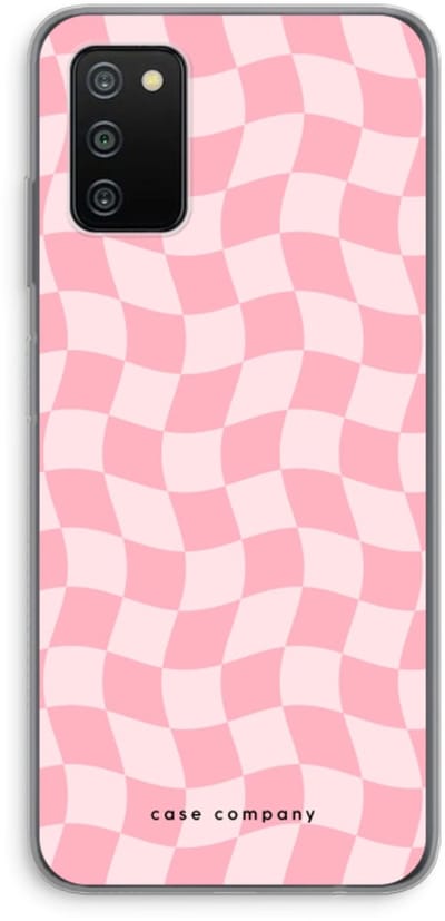 Case Company® - Hoesje geschikt voor Samsung Galaxy A03S hoesje - Grid Roos - Soft Cover Telefoonhoesje - Bescherming aan alle Kanten en Schermrand