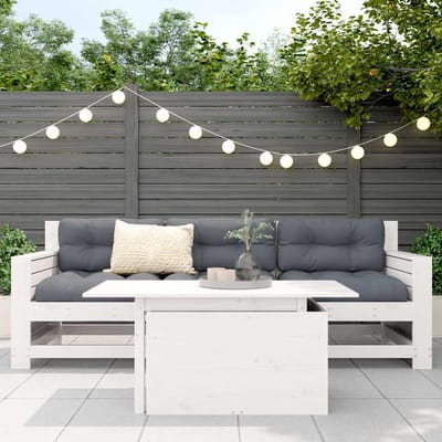 vidaXL - Tuintafel - 100x50x75 - cm - massief - grenenhout - wit