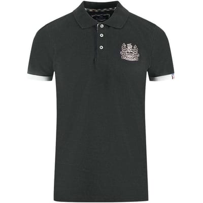 Aquascutum Unisex Volwassen Gepersonaliseerde Polo Shirt met Kraag (Zwart)