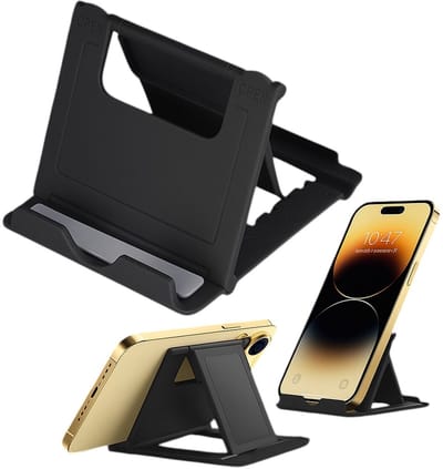 Verstelbare Mini Telefoonhouder | Universeel Klein Verstelbaar Houder voor Telefoon | Standaard geschikt voor Thuis Bureau of Vlakke Grond oppervlakte | Opvouwbare Universele Pocket Smartphonehouder | Mobiele Telefoon en iPad Tablet