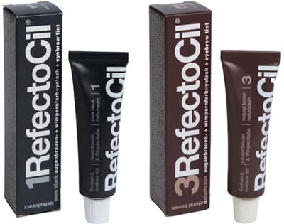 Refectocil Wenkbrauwverf 1 diep zwart 15ml + Refectocil Wenkbrauwverf 3 natuurbruin 15ml