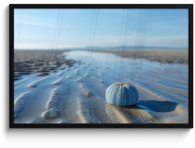 Poster in lijst - Fotolijst 90x60 cm - Posters - Strand - Schild - Water - Blauw - Posterlijst zwart - Decoratie - Wanddecoratie woonkamer - Muurdecoratie slaapkamer