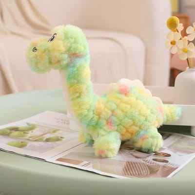 25 cm Peluche Dinosaure Éblouissante Réaliste Peluche Douce Colorée Tyrannosaure Rex Dragon Peluche Animal Poupée Bébé Kawaii Cadeau 25cm vert