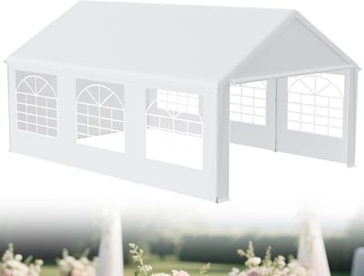 Partytent 4x6m Waterdicht met UV-bescherming en Uitneembare Zijpanelen - Ideaal voor Tuinfeesten en Bruiloften
