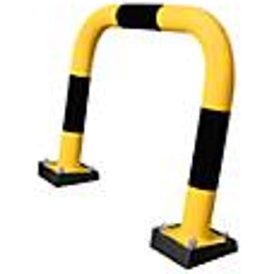 Aanrijdbeveiliging beschermbeugel SWING, binnengebruik, 640 x 750 mm, geel/zwart
