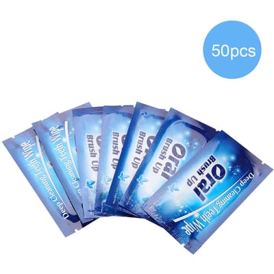 50 stuks Wipes Tand Schoon Tanden Veegdoek Tandreinigingstool voor Mondelinge Diepe Reiniging