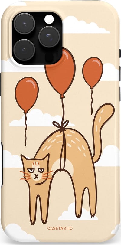 Casetastic Hoesje Geschikt voor Apple iPhone 16 Pro Max Magsafe - Stijlvolle Beschermende Duo-layer Case - Kattenfeest Ballonnen