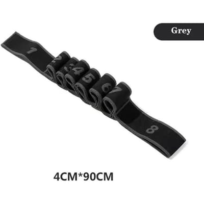 1/4*90Cm Elastische Yoga Rekband Met Lussen Beenstrekker Riem Pilates Oefening Fitness Weerstandsbanden zwarte grijze kleur