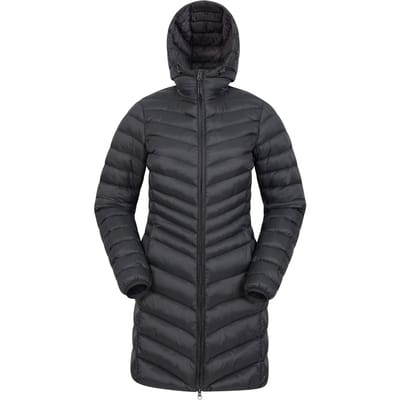 Mountain Warehouse Dames/Dames Florence lange gewatteerde jas (Zwart)