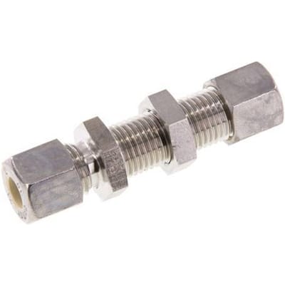 8L RVS Rechte Knelfitting Schotdoorvoer 315bar ISO 8434-1