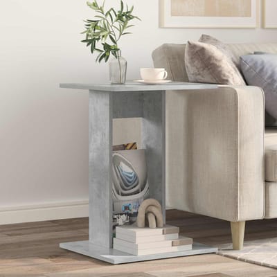 vidaXL - Bijzettafel - Beton - Grijs - 45 - x - 40 - x - 62,5 - cm - Bewerkt - hout