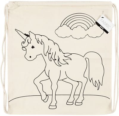 Rugzak, unicorns, afm 37x41 cm, 110 gr, licht naturel, 1 stuk