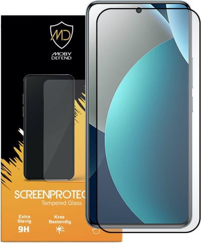 MobyDefend Screenprotector - Geschikt voor Xiaomi Redmi Note 15 Pro 4G - Screensaver Met Zwarte Randen - Gehard Glas