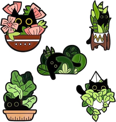 5 Stuks Schattige Kat Emaille Broche Kat Emaille Broche Leuke Katten Leuke Pins Geschikt Voor Rugzakken Jassen Hoeden Decoratieve Revers Kleding