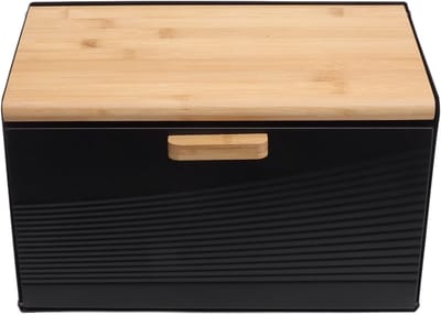 Broodtrommel Grote Capaciteit - Brood Opslag - Keuken Organisatie - Stevig Duurzaam Ijzer - 20x215x355cm - Zwart