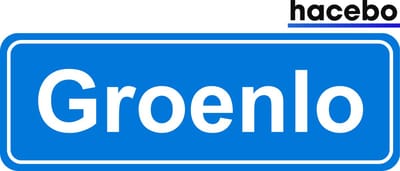 Hacebo - Plaatsnaam Sticker - 29x10 CM - Groenlo sticker - Verkeersborden sticker - grappige cadeaus - Groenlo