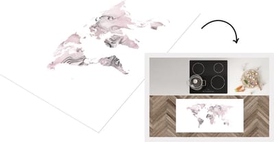 Keukenloper - Loper keuken - Kaart - Agaat - Abstract - 120x60 cm - Keukenloper vinyl
