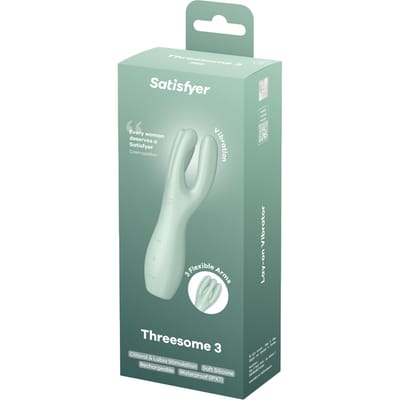 Satisfyer, vibrator, oplegvibrator, 'Treesome 3', 14 cm, 3 motoren, voor stimulatie van clitoris en schaamlippen