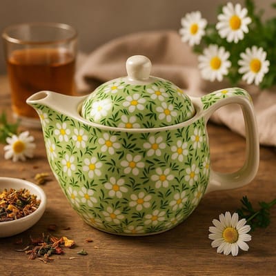 Kleine kruidentheepot - Groene madelief - cadeau geschenkset vrouwen geschenkset mannen