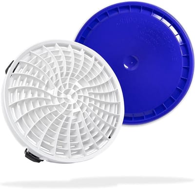 Witte Emmer Accessoires Kit - Vuilvanger Inzet Lid - Krasvrij Auto Wassen - Speciale Vuil Scheidende Lamellen