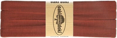 Oaki Doki Jersey Tricot Biaisband 20mm – 3 Meter – Steenrood 057 – Elastisch Afwerkingslint voor Stretchstoffen