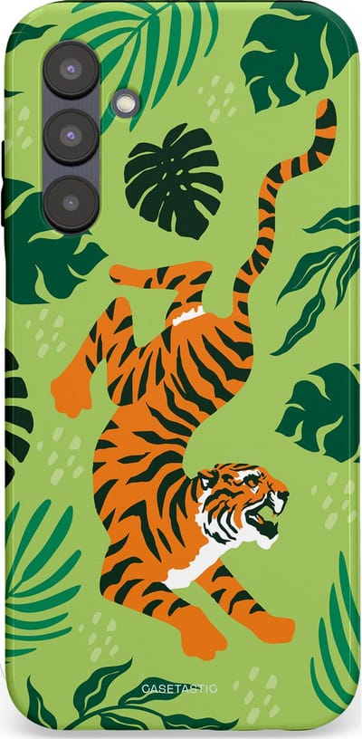 Casetastic Hoesje Geschikt voor Samsung A25 - Stijlvolle Beschermende Duo-layer Case - Tijgerwoud