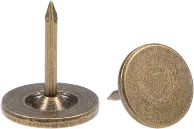 Platte Kop Pushpinnen - Decoratieve Duimspijkers - Vastpinnen Foto's - Stevig Metaal - 11 x 13 mm - Brons