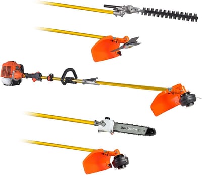 Benzine Heggesnoijder 62 cc - Multifunctioneel 5-in-1 Set met Kettingzaag en Heggesnoijer - CE-Goedgekeurd