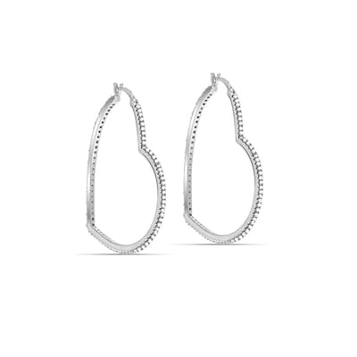 Vrouwen Oorbellen Hart van Licht in 925 Sterling Zilver met Cubic Zirconia BIPE085