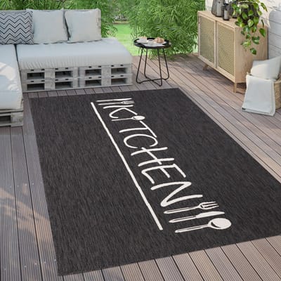 Paco Home Buiten Vloerkleed Tapijt Binnen En Buiten Balkon Keuken Modern Lettering 60x100 cm