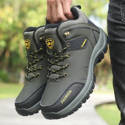 Stijlvolle Heren High Cut Outdoor Sneakers Duurzame Mode Waterdichte Wandelschoenen voor Kamperen Reizen Sneakers Tenis Bona Masculino 39 groen