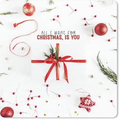 Muismat 20x20 cm - Mousepad Winter - Quote - Rood - Muismatten - Kerst - Cadeau - Kerstcadeau voor mannen en voor vrouwen