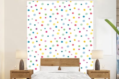 Behang - Fotobehang Confetti - Stippen - Patroon - Breedte 225 cm x hoogte 280 cm