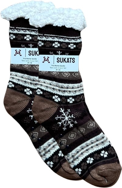 Sukats® Huissokken - Homesocks - Maat 41-46 - Heren Huissokken - Antislip Sokken - Fluffy Sokken - Slofsokken - Variant 121 - Meerdere Maten en Varianten - Verwarmde Sokken