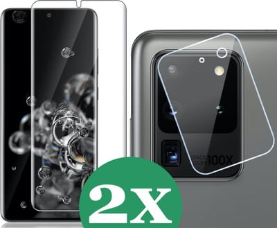 2x Screenprotector geschikt voor Samsung Galaxy S20 Ultra - 2x Camera Screen Protector