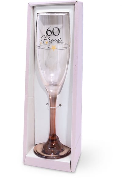Sparkling champagneglas | Thema: 60 Jaar | Inhoud: 175ml | Kleur: Bruin