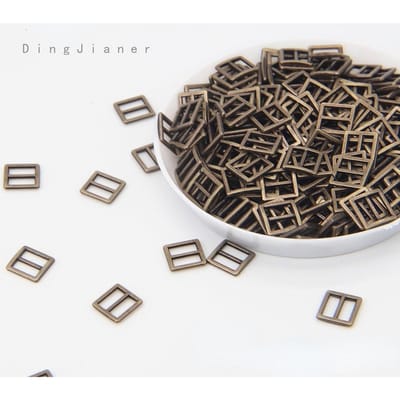 50 stuks 33,5456 mm Miniknopen Ultra-Kleine Metalen Knopen Riemgesp Poppen Tassen Schoenen Doe-het-zelf Poppenknop Poppenkleding Accessoires Inner size 6mm brons