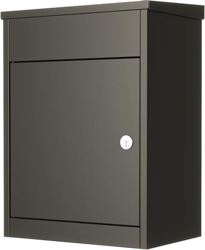 Pakketbrievenbus - Brievenbus muur - Veilig post ontvangen - Moderne blokvorm - 53 cm hoogte - Zwart