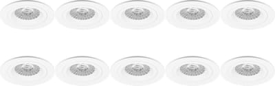Spot Armatuur 10 Pack - Proma Rodos Pro - GU10 Inbouwspot - Rond - Wit - Aluminium - Ø93mm