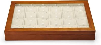 Houten Sieradenkist - Opbergdoos Sieraden - Sieraden Opbergen - Grote Capaciteit - 12x7x3 cm - Beige
