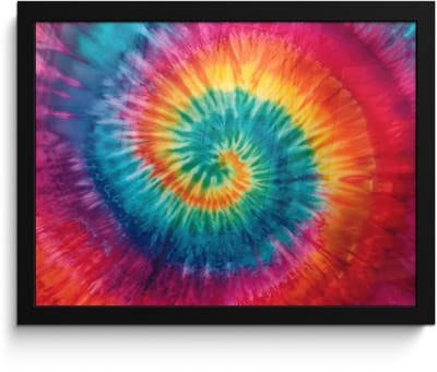 Poster in lijst - Fotolijst 40x30 cm - Posters - Regenboogkleuren - Tie dye - Posterlijst zwart - Decoratie - Wanddecoratie woonkamer - Muurdecoratie slaapkamer