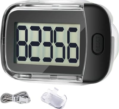 Stappenteller Broekzak met Clip en Draagkoord - Activity Tracker - 3D Sensor - Stappen Tellen - Zwart
