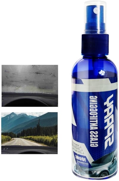 Anti-condens spray voor autoruiten en voorruit, regen verwijderen, voorkomt beslaan, helder zicht, 100 ml.