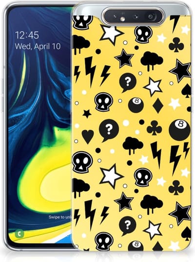 Silicone Back Case Samsung Galaxy A80 Punk Geel