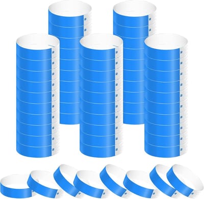 Waterdichte Neon Polsbandjes van Papier - 500 Stuks voor Evenementen, Festivals en Concerten - Kleur: Blauw