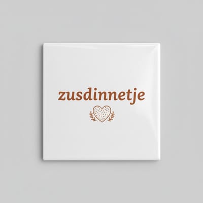 Zusdinnetje Quote Tegel 15x15 cm – Lief Zus Liefde Keramische Decoratieve Tegel Cadeau