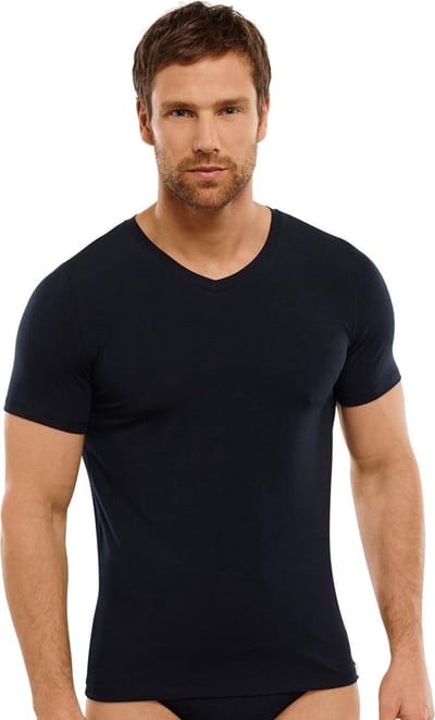 SCHIESSER Long Life Soft T-shirt (1-pack) - heren shirt korte mouwen blauwzwart